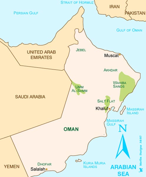 Images Of Oman. Oman Trekking Map